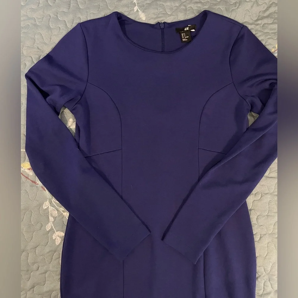 H&M Purple Long Sleeve Dress Size Small - Picture 3 of 6
